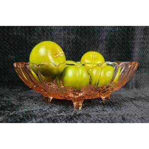 Indiana Glass Pink Footed Fruit Bowl | 12.5" | Vintage Centerpiece / Fruit Bowl